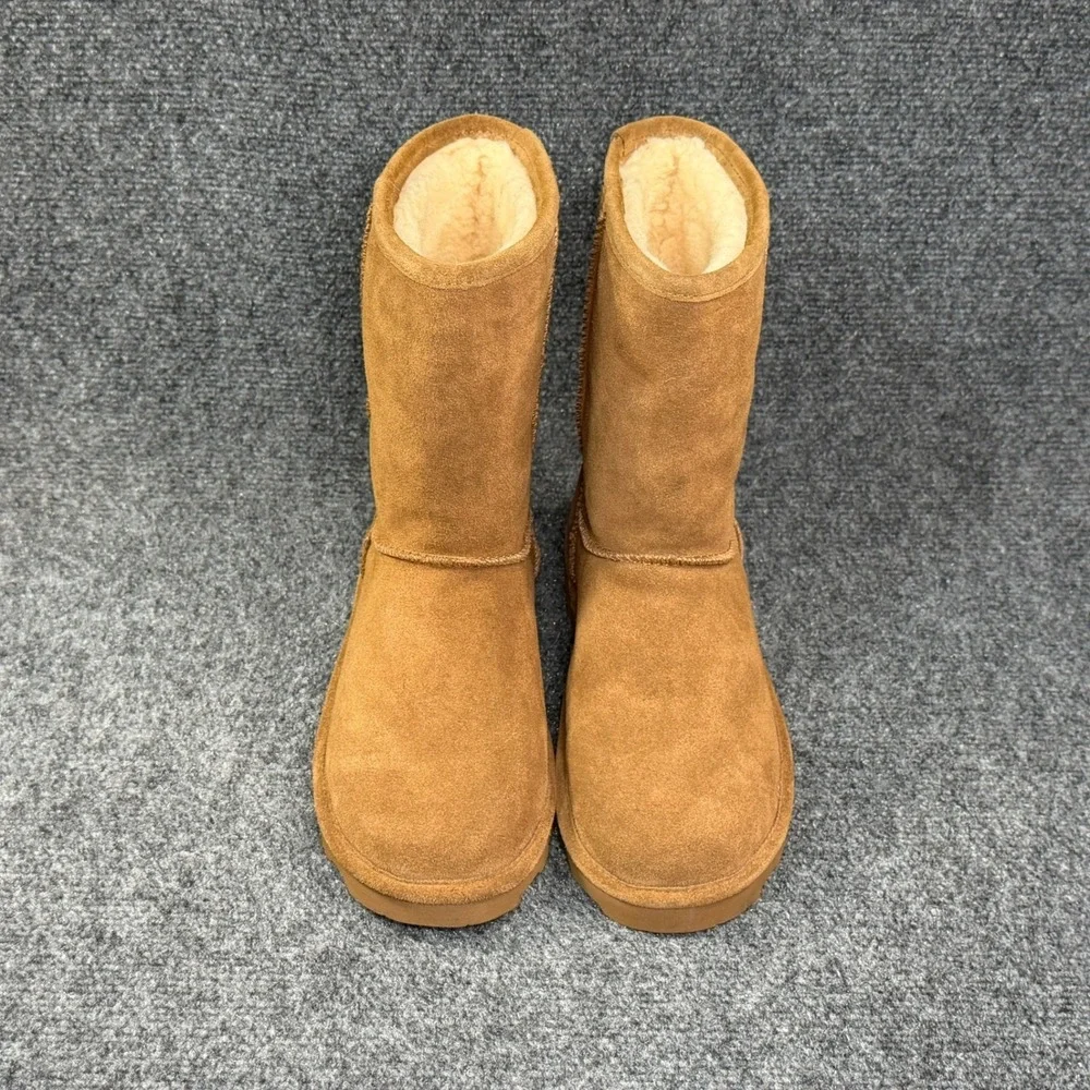 BearPaw Helen Tall Winter‎ Boots Women's 8W Hickory Suede Shearling Pull On Snow